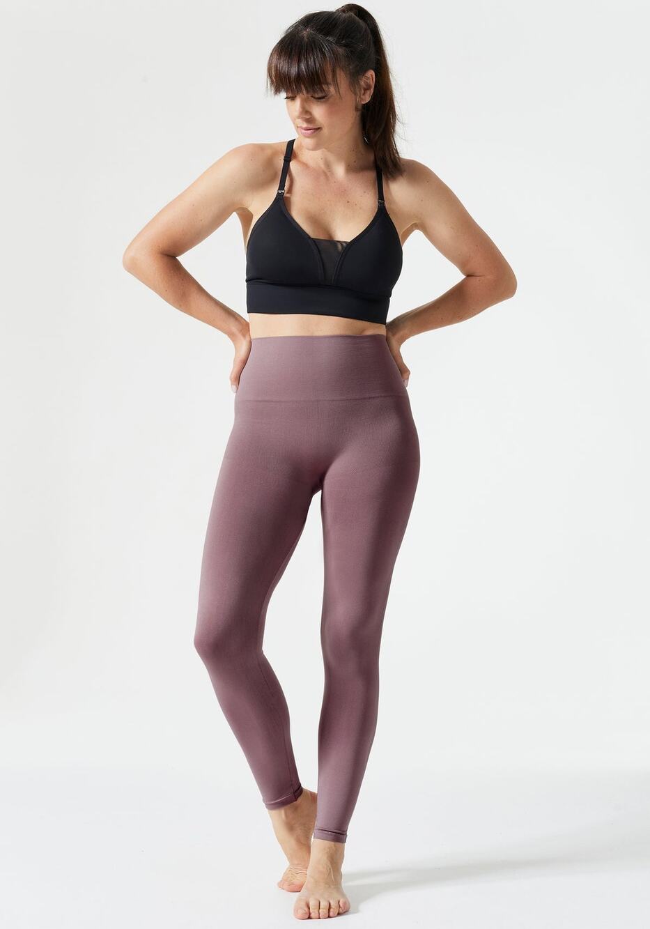 Blanqi Everyday Hipster Seamless High Rise Leggings Size Small Gray